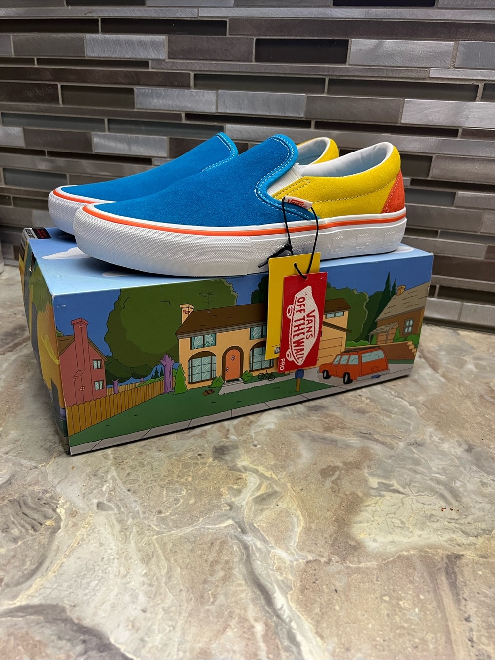Vans Kids Slip-On - Blue, Yellow & Red Colorblock